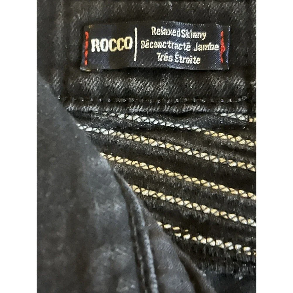 TRUE RELIGION Men's Jeans Sz 40x34 Rocco Moto Skinny Jeans Black Made in USA